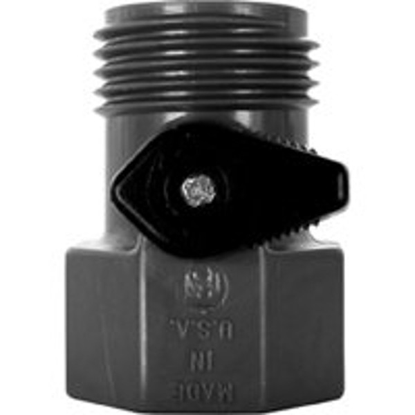 VALLEY INDUSTRIES GHV-1-BLK-CSK Shut-Off Garden Hose Valve, FGHT x MGHT, 60 psi Pressure, Nylon [SKU: ORG5567979]