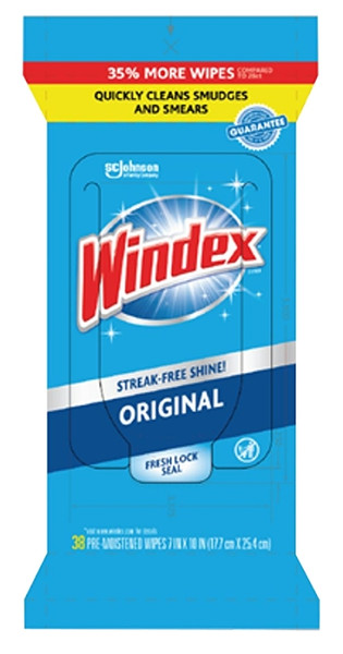 Windex COLORmaxx 00296 Cleaning Original Wipes, Ammoniacal Pleasant [SKU: ORG3037272]