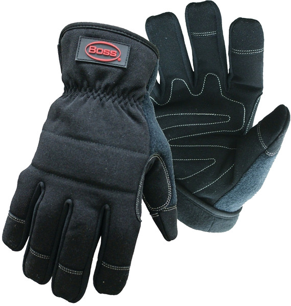 BOSS 5207M Multi-Purpose Utility Gloves, M, Wing Thumb, Fleece, Black [SKU: ORG7283096]