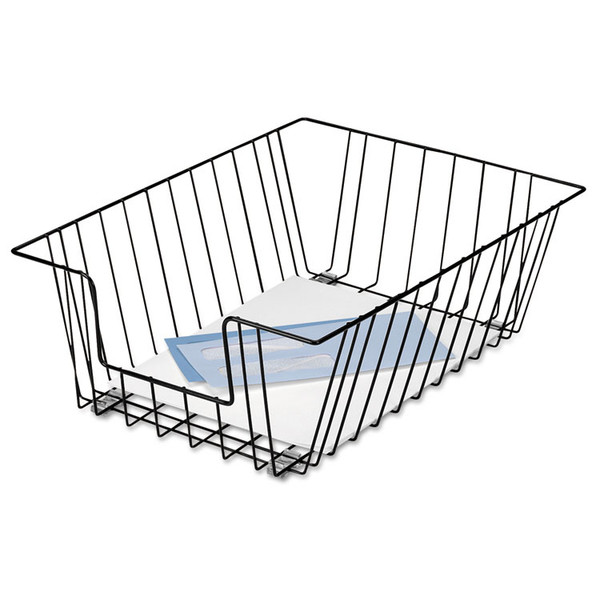 Wire Desk Tray Organizer, 1 Section, Legal Size Files, 12" x 16.5" x 5", Black [SKU: FEL65112]