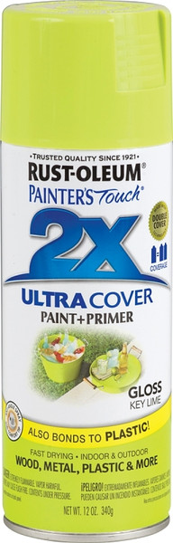 RUST-OLEUM PAINTER'S Touch 249104 Gloss Spray Paint, Gloss, Key Lime, 12 oz, Aerosol Can [SKU: ORG2924041]