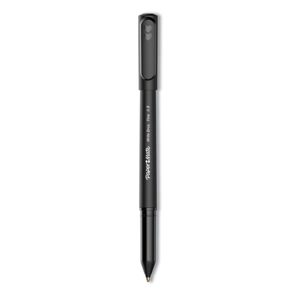 Write Bros. Ballpoint Pen, Stick, Fine 0.8 mm, Black Ink, Black Barrel, Dozen [SKU: PAP2124515]