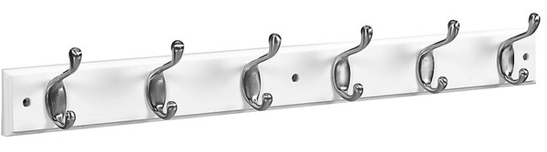 National Hardware B8170 S827-105 Hook Rail, 6-Hook, Wood, Satin Nickel [SKU: ORG7173388]