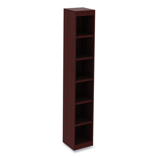 Alera Valencia Series Narrow Profile Bookcase, Six-Shelf, 11.81w x 11.81d x 71.73h, Mahogany [SKU: ALEVA67212MY]