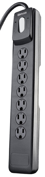 Woods 41496 Surge Protector, 7 -Outlet, 1440 J Energy, Black [SKU: ORG7226038]