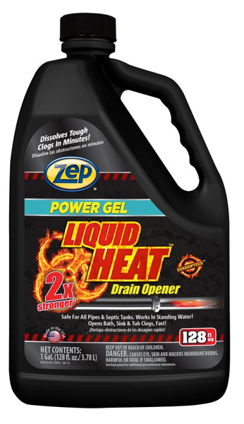 Zep ZULHG128 Drain Opener, Liquid, Light Yellow, Chlorine, 128 oz [SKU: ORG1018720]