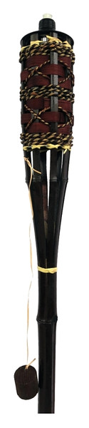 Seasonal Trends Y2567 Konani Bamboo Torch, 3.54 in H, Bamboo, Fiberglass, and Metal, Black, Brown, Mahogany Finish [SKU: ORG6354369]