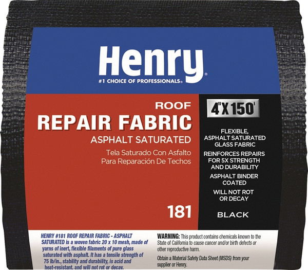 Henry HE181195 No-Groove Siding Panel, 150 ft L, 4 in W, Asphalt Saturated Glass, Black [SKU: ORG9554494]