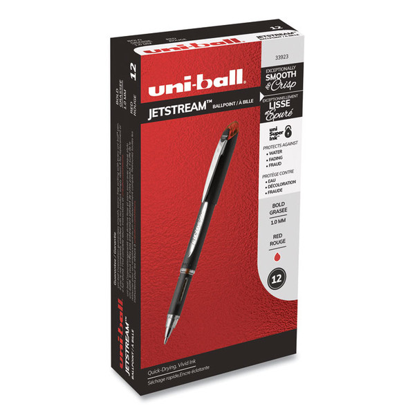 Jetstream Ballpoint Pen, Stick, Bold 1 mm, Red Ink, Black Barrel [SKU: UBC33923]