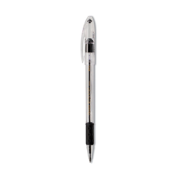 R.S.V.P. Ballpoint Pen, Stick, Medium 1 mm, Black Ink, Clear/Black Barrel, Dozen [SKU: PENBK91A]