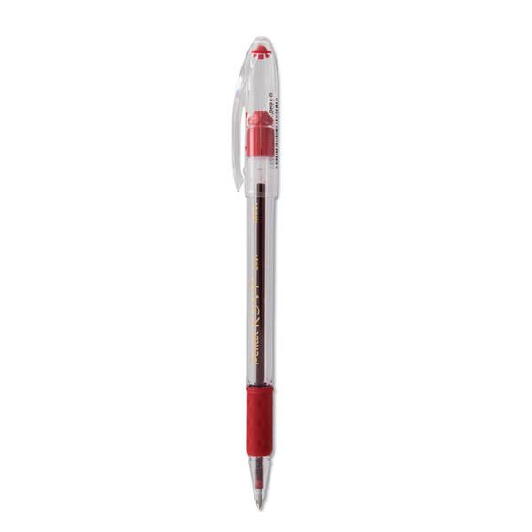 R.S.V.P. Ballpoint Pen, Stick, Medium 1 mm, Red Ink, Clear/Red Barrel, Dozen [SKU: PENBK91B]