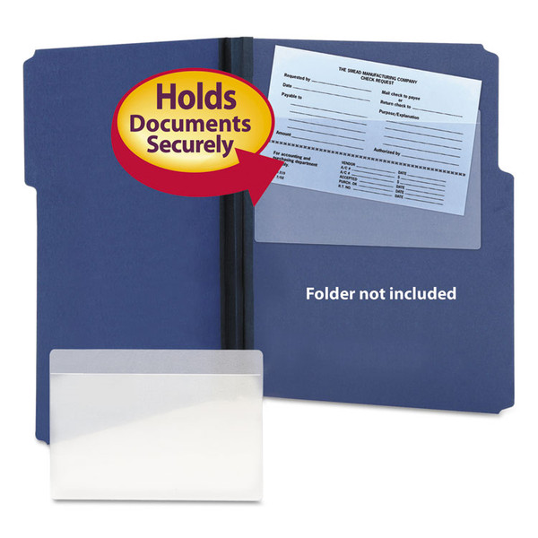 Self-Adhesive Poly Pockets, Top Load, 9 x 5.56, Clear, 100/Box [SKU: SMD68185]