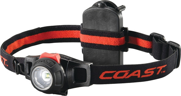 Coast 19284 Adjustable Headlamp, AAA Battery, LED Lamp, 305 Lumens, Bulls-Eye Spot Beam, 2 hr 15 min Run Time, Black [SKU: ORG7163207]