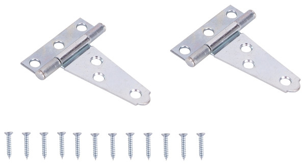 ProSource LTH-Z02-C2PS T-Hinge, Steel, Zinc, Fixed Pin, 180 deg Range of Motion, 16 (Pair) lb [SKU: ORG0616334]