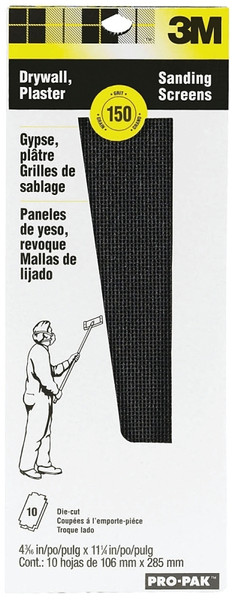 3M 99437 Sanding Screen, 11 in L, 4-3/16 in W, 150 Grit, Silicone Carbide Abrasive, Cloth Backing [SKU: ORG6722979]