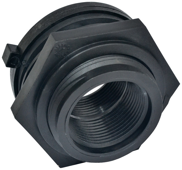 GREEN LEAF TF300PE Bulkhead Fitting with Gasket, 3 in, FNPT, EPDM/Polyethylene/Polypropylene [SKU: ORG3054632]