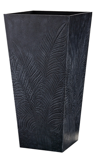 Southern Patio RUB-091516 Fern Planter, Subtle Imprint Design, Rubber, Black/Gray [SKU: ORG8001257]
