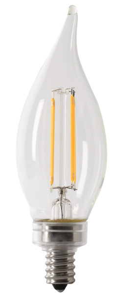 Feit Electric BPCFC40950CAFIL/2/RP LED Bulb, Decorative, Flame Tip Lamp, 40 W Equivalent, E12 Lamp Base, Dimmable [SKU: ORG2278430]