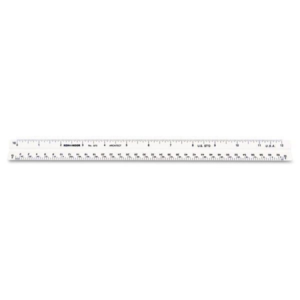 Triangular Scale, Plastic, 12" Long, Architectural, White [SKU: KOH3272BC]