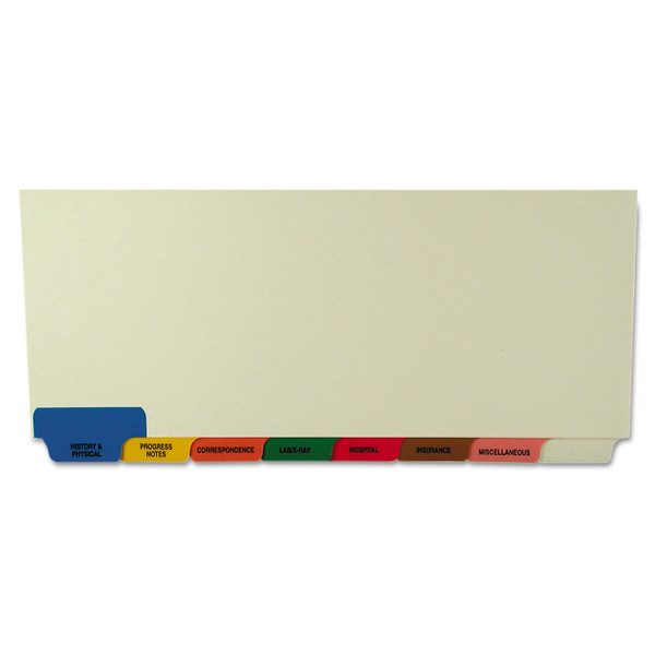 Bottom Tab Medical Chart Divider Sets, 8-Tab, Assorted Medical, 11.38 X 8.5, Manila, 40 Sets [SKU: TAB54500]