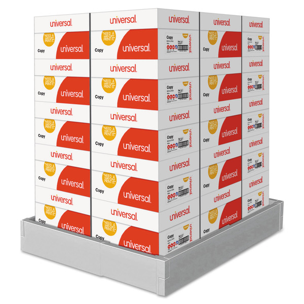 Legal Size Copy Paper, 92 Bright, 20 Lb Bond Weight, 8.5 X 14, White, 500 Sheets/Ream, 10 Reams/Carton, 30 Cartons/Pallet [SKU: UNV24200PLT]