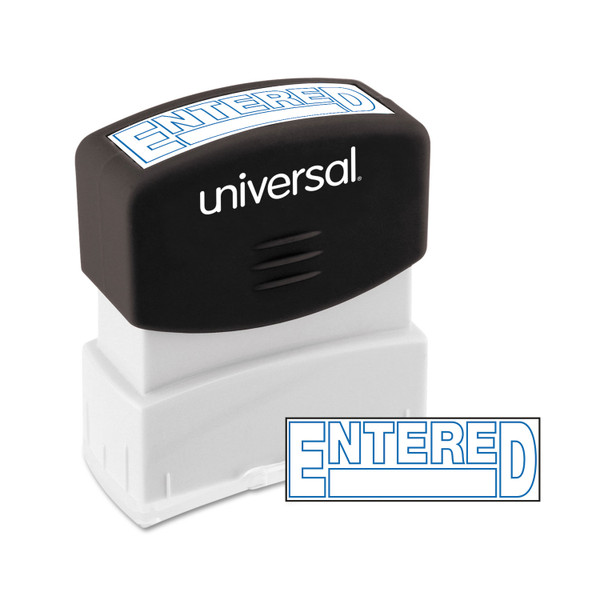 Message Stamp, Entered, Pre-Inked One-Color, Blue [SKU: UNV10052]