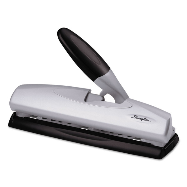 20-Sheet Lighttouch Desktop Two- To Seven-Hole Punch, 9/32" Holes, Silver/Black [SKU: SWI74030]