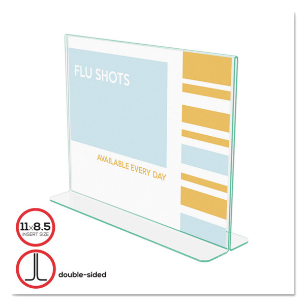 Superior Image Premium Green Edge Sign Holders, 11 X 8.5 Insert, Clear/Green [SKU: DEF5991890]