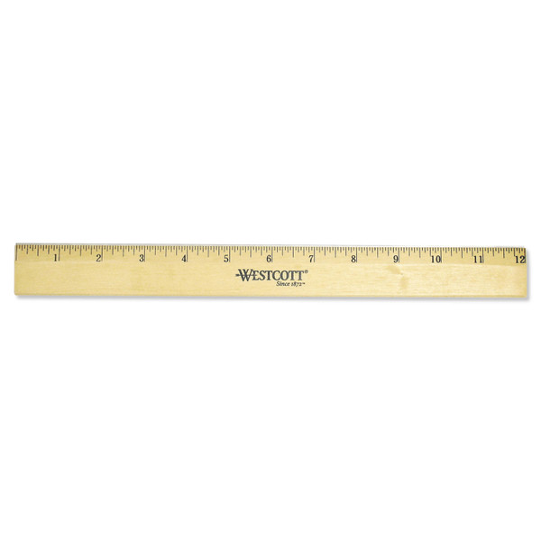 Wood Ruler With Single Metal Edge, Standard, 12" Long [SKU: ACM05011]