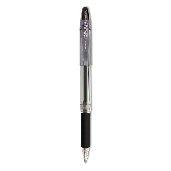 Jimnie Gel Pen, Stick, Medium 0.7 Mm, Black Ink, Clear/Black Barrel, 12/Pack [SKU: ZEB44110]