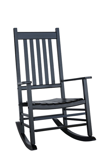 Jack Post KN-28B Rocker Chair, 69 in OAW, 86 in OAD, 116 in OAH, Hardwood Porch Rocker, Black [SKU: ORG7421506]
