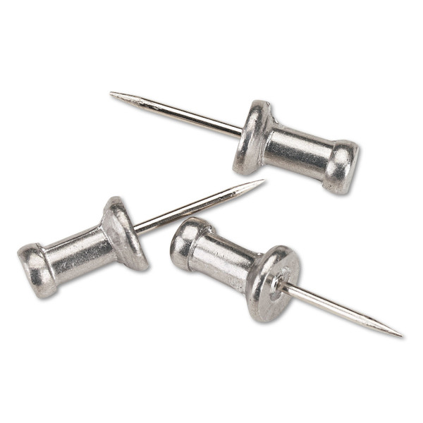 Aluminum Head Push Pins, Aluminum, Silver, 0.5", 100/Box [SKU: GEMCPAL4]