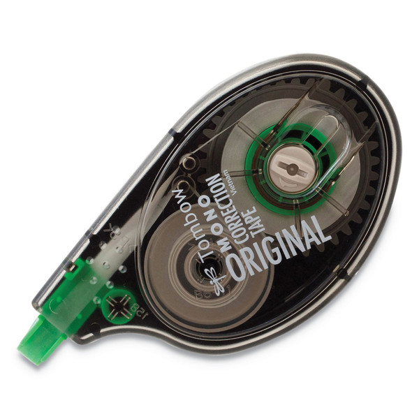 Mono Correction Tape, Non-Refillable, Gray/Clear Applicator, 0.17" X 394", White Tape, 2/Pack [SKU: TOM68627]