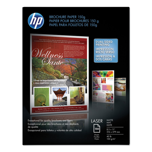 Laser Matte Brochure Paper, 112 Bright, 40 Lb Bond Weight, 8.5 X 11, White, 150/Pack [SKU: HEWQ6543A]