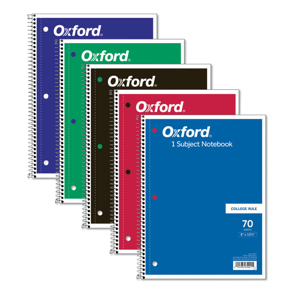 Coil-Lock Wirebound Notebooks, 3-Hole Punched, 1-Subject, Medium/College Rule, Randomly Assorted Covers, (70) 10.5 X 8 Sheets [SKU: TOP65021]