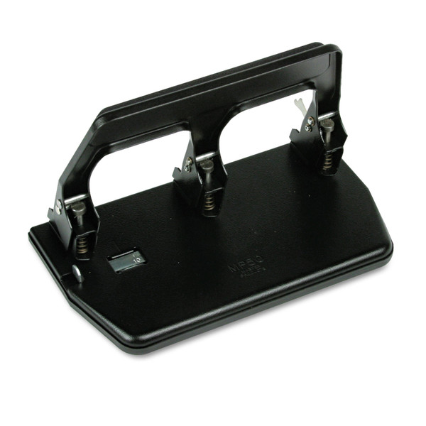 40-Sheet Heavy-Duty Three-Hole Punch With Gel Padded Handle, 9/32" Holes, Black [SKU: MATMP50]