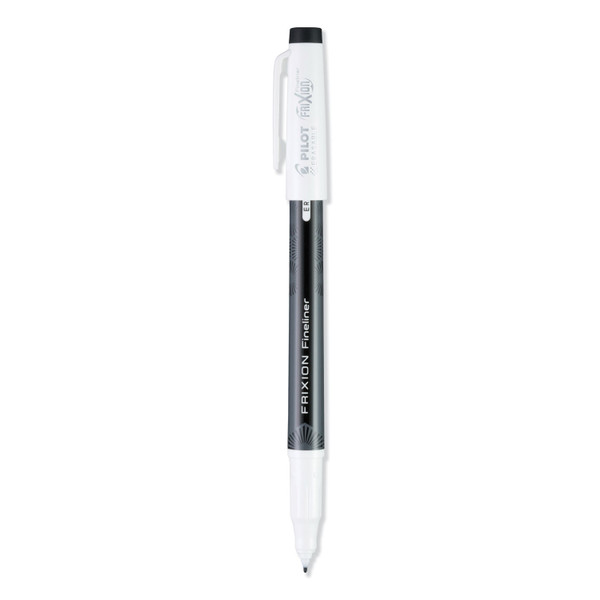 Frixion Fineliner Erasable Porous Point Pen, Stick, Fine 0.6 Mm, Black Ink, Black/White Barrel, Dozen [SKU: PIL11485]