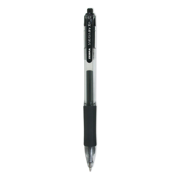 Sarasa Dry Gel X20 Gel Pen, Retractable, Medium 0.7 Mm, Black Ink, Clear/Black Barrel, 36/Pack [SKU: ZEB46136]