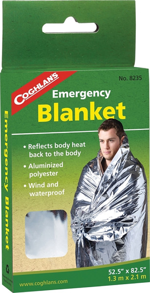 COGHLAN'S 8235 Emergency Blanket, 82-1/2 in L, 52 in W, Polyester [SKU: ORG9672676]