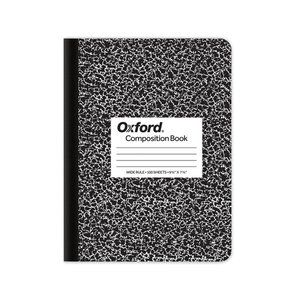 Composition Book, Wide/Legal Rule, Black Marble Cover, (100) 9.75 X 7.5 Sheets [SKU: TOP63795]