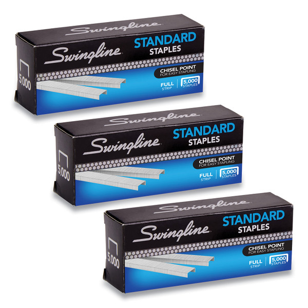 S.F. 1 Standard Staples, 0.25" Leg, 0.5" Crown, Steel, 5,000/Box, 3 Boxes/Pack [SKU: SWIS7035104]