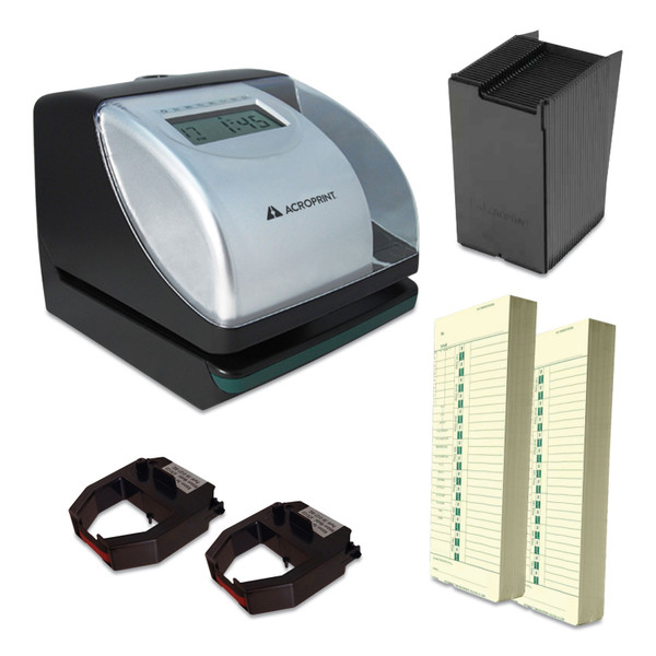 Es700 Time Clock And Document Stamp Bundle, Digital Display, Black/Silver [SKU: ACPTRB750]