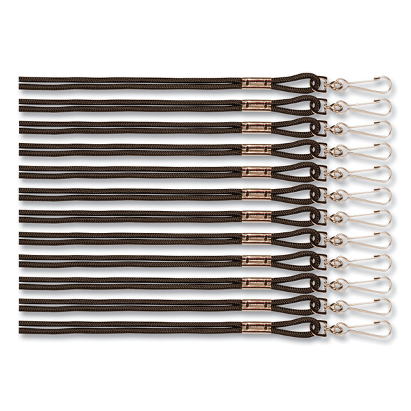 Lanyard, Metal J-Hook Fastener, 20" Long, Black, 12/Pack [SKU: CSI126BLK]
