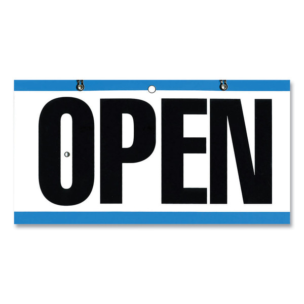 Open/Closed Outdoor Sign, 11.6 X 6, Blue/White/Black [SKU: CSC098013]