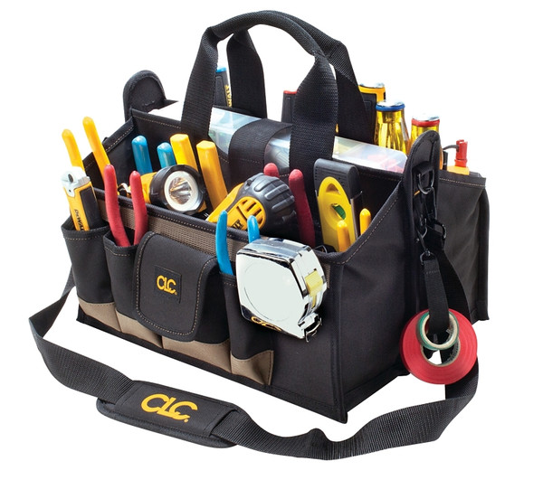 CLC Tool Works Series 1529 Center Tray Tool Bag, 9 in W, 9 in D, 16 in H, 17-Pocket, Polyester [SKU: ORG8311524]