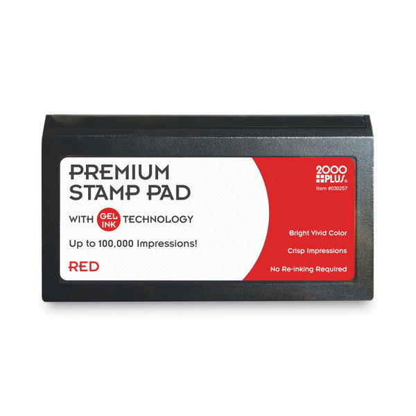 Microgel Stamp Pad For 2000 Plus, 6.17" X 3.13", Red [SKU: COS030257]