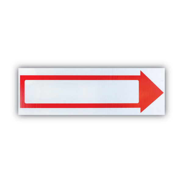 Stake Sign, 6 X 17, Blank White With Printed Red Arrow [SKU: COS098056]