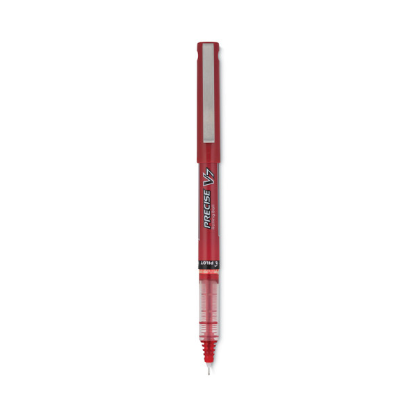 Precise V7 Roller Ball Pen, Stick, Fine 0.7 Mm, Red Ink, Red/Clear Barrel, Dozen [SKU: PIL35352]