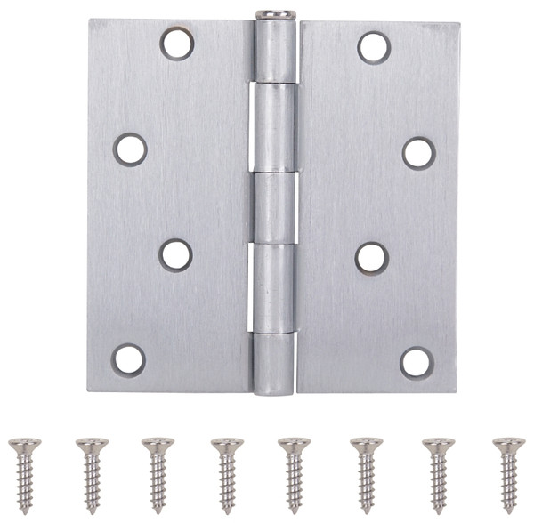 ProSource 20339SCX Square Corner Door Hinge, Steel, Satin Chrome, Loose Pin, 180 deg Range of Motion [SKU: ORG0436634]