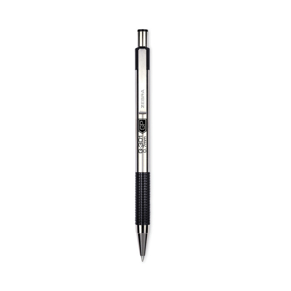 G-301 Gel Pen, Retractable, Medium 0.7 Mm, Black Ink, Stainless Steel/Black Barrel [SKU: ZEB41311]